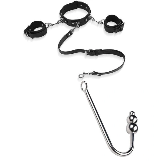 Anal Hooks and Hook Anal Beaded Collar 5334 with Cuffs Elegant 0201